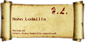 Hohn Ludmilla névjegykártya